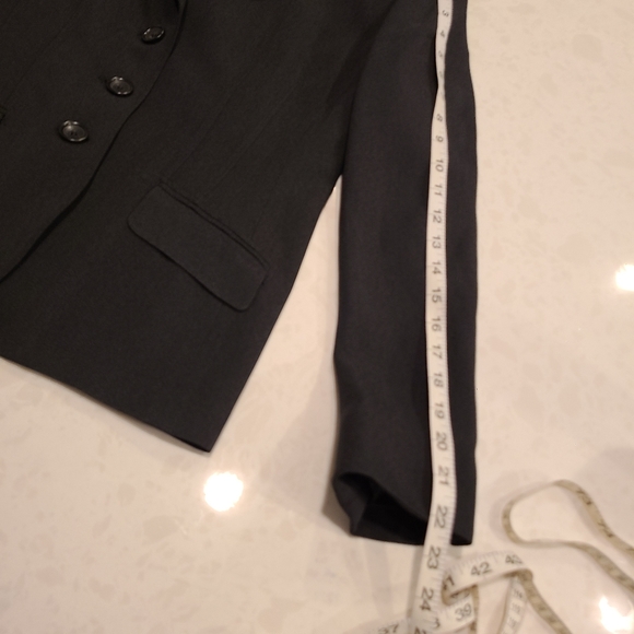 Ann Taylor Petites Business Blazer Jacket Shoulder Pads, Gray, 6P - Picture 12 of 16